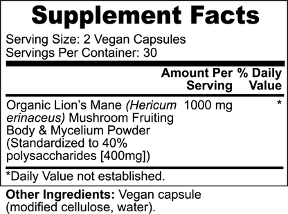 Pure Lion's Mane Mushroom Capsules